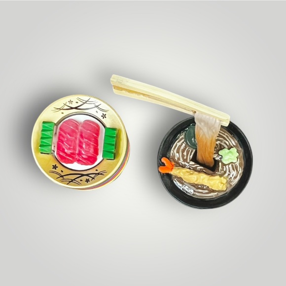 Sushi & Soba Noodle Black Ink Pen Set Of 2 Japanese Food Sample Looks REAL! New - Picture 2 of 14